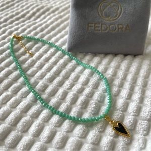 Natural Blue Turquoise Necklace, Blue Turquoise Crystal Necklace Heart Necklace